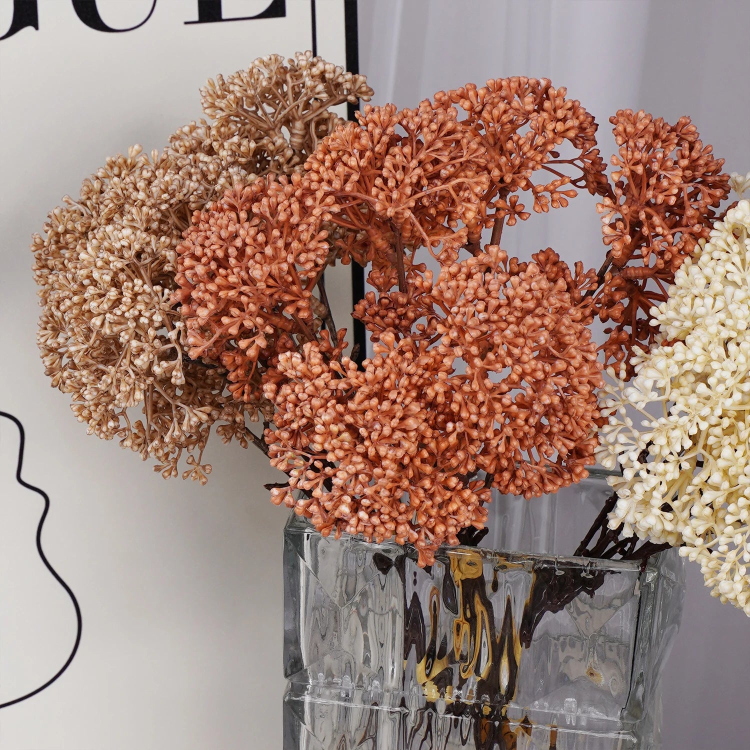 Artificial Millet Flower Bouquet Bulk – Silk Faux Rustic Grain Stems