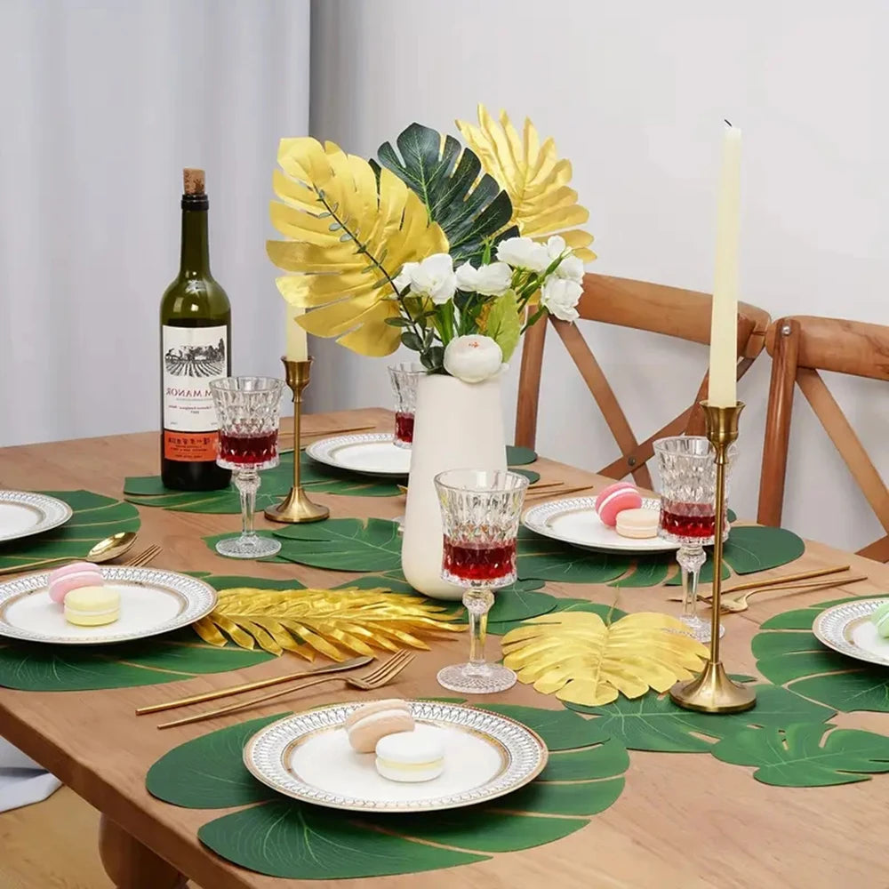 38PCS Artificial Palm Leaf Set Bulk – Realistic Tropical Faux Greenery Bouquet