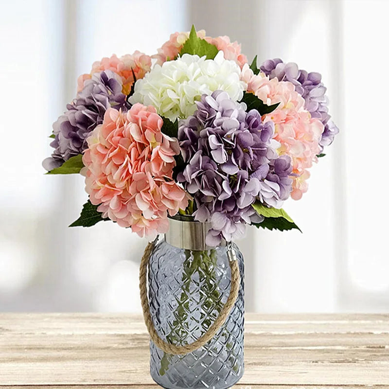 Bulk Artificial Silk Hydrangea Bouquet – Realistic Faux Hydrangea Flowers
