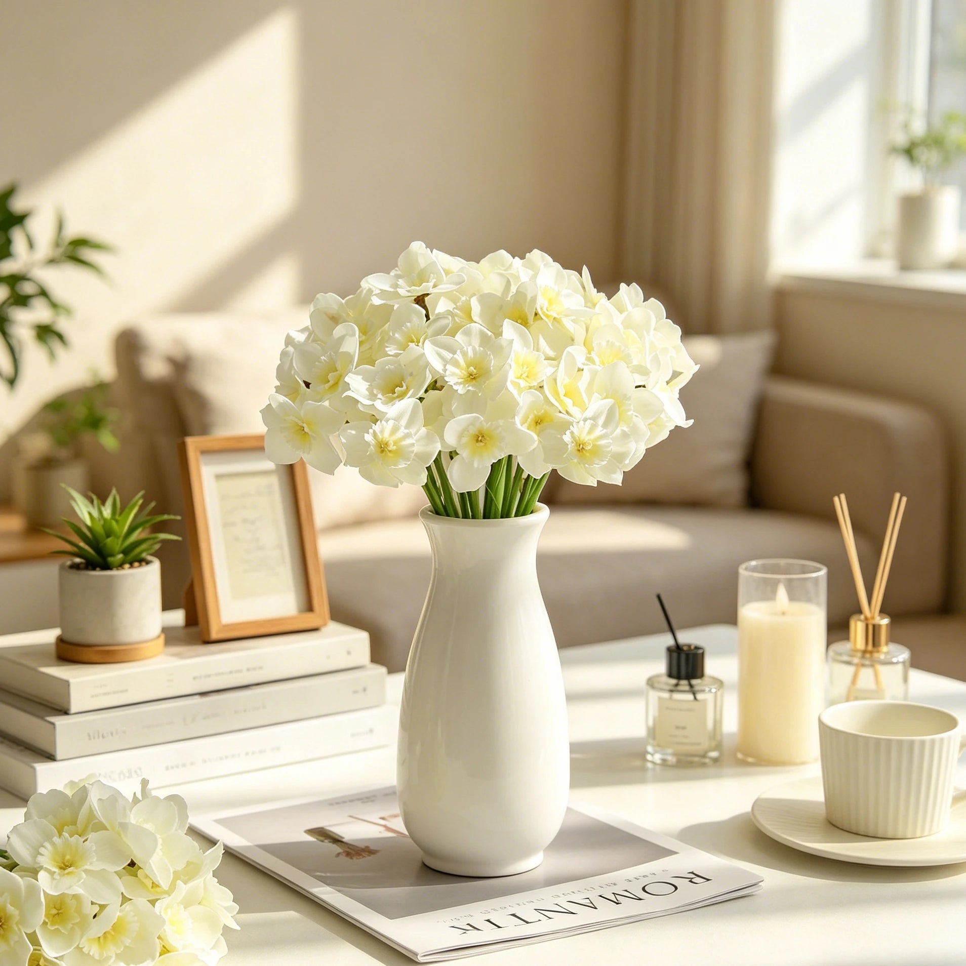Bulk Artificial Daffodil Stems Silk