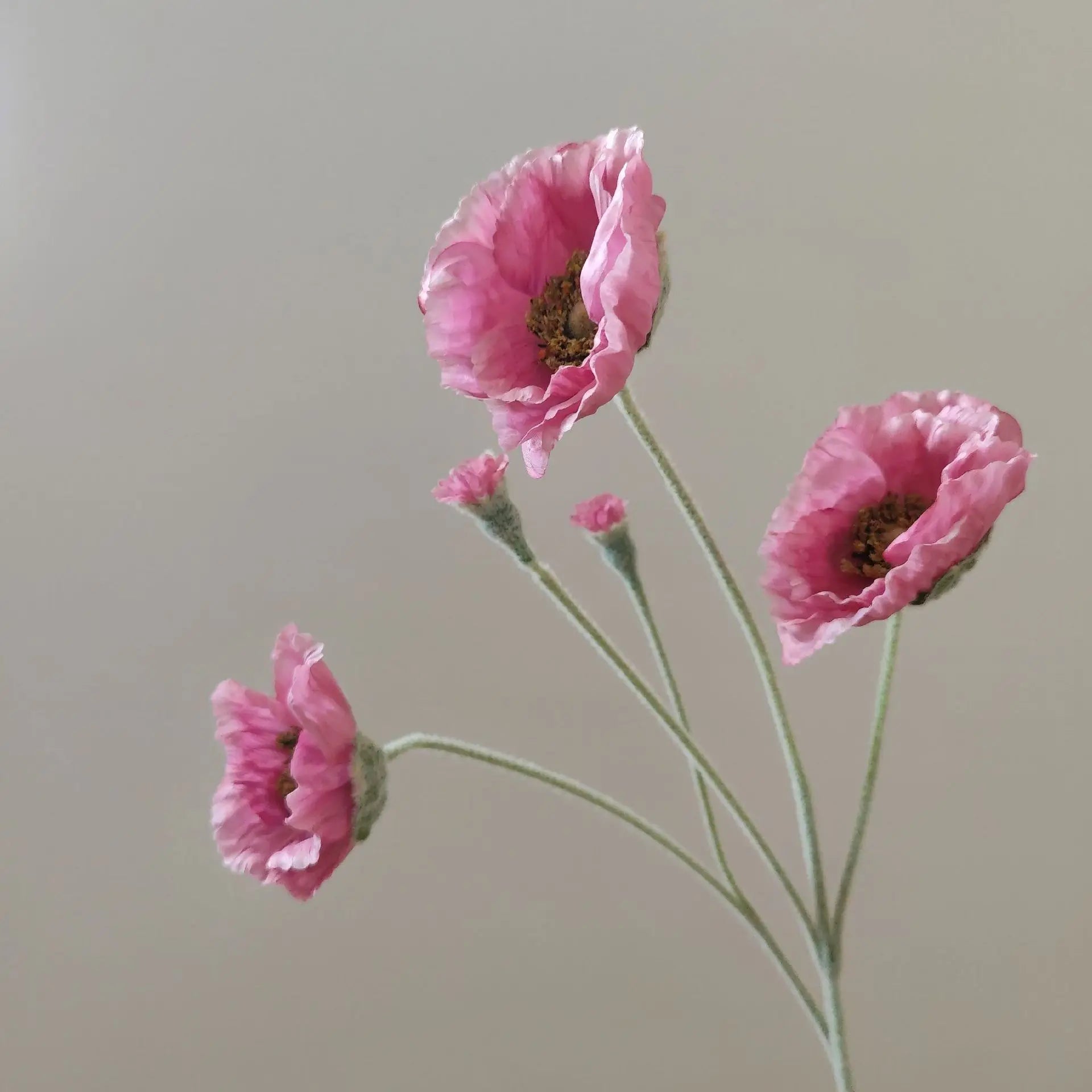 Artificial Poppy Stems – 65cm Long Faux Flowers for Wedding, DIY Decor