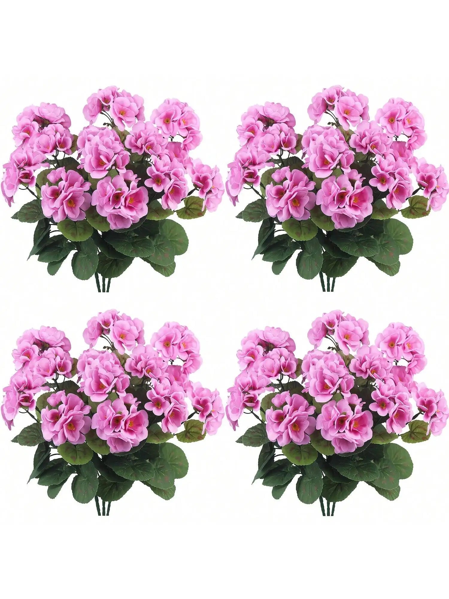 Artificial Hanging Flowers with Green Foliage – Faux Flower Branches for Indoor Outdoor Garden Decor, Porch, Patio, Window Boxes & Hanging Planters (1/2/4PCS Sets)