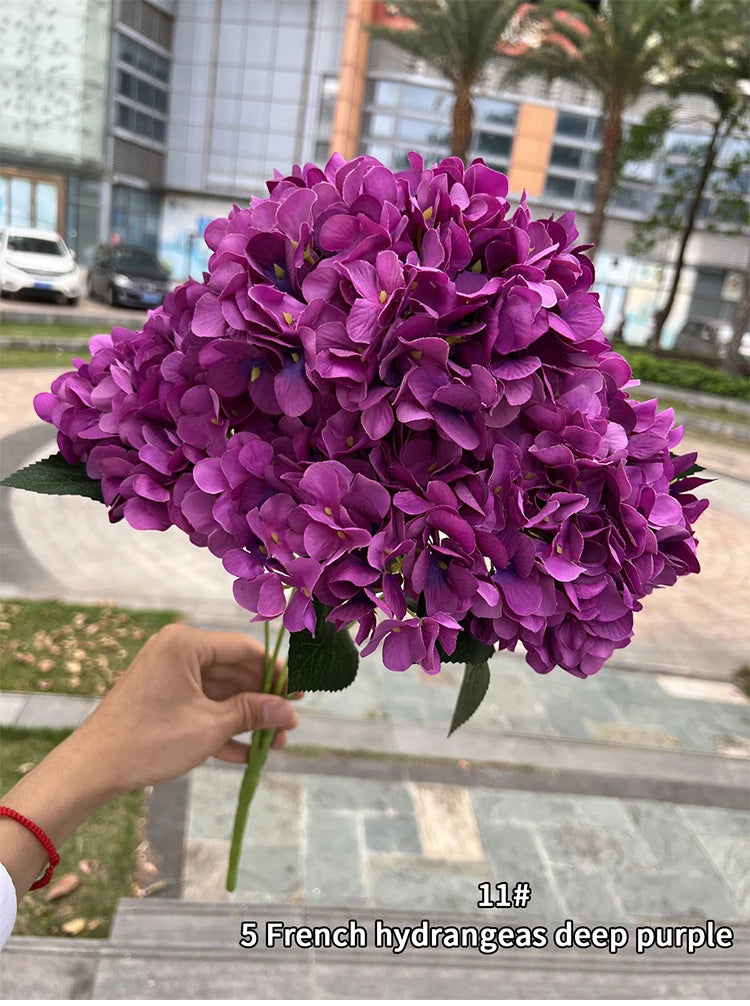 Artificial Hydrangea Bouquet – 5 Heads Silk Flowers