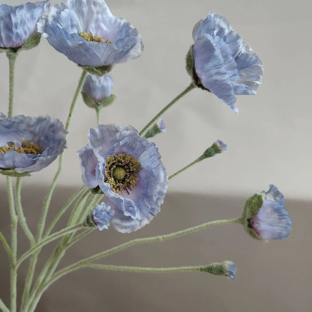Artificial Poppy Stems – 65cm Long Faux Flowers for Wedding, DIY Decor