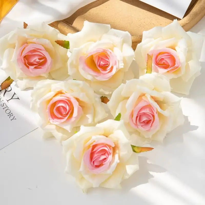 100PCS Artificial Silk Rose Heads Bulk – 10cm Faux Flowers