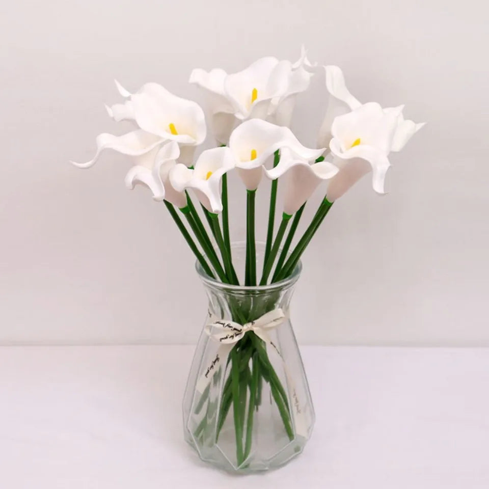 Bulk Real Touch Artificial Calla Lily Flowers (1/5/10/20 PCS) – Premium Latex Look Faux Calla Lily Bouquet