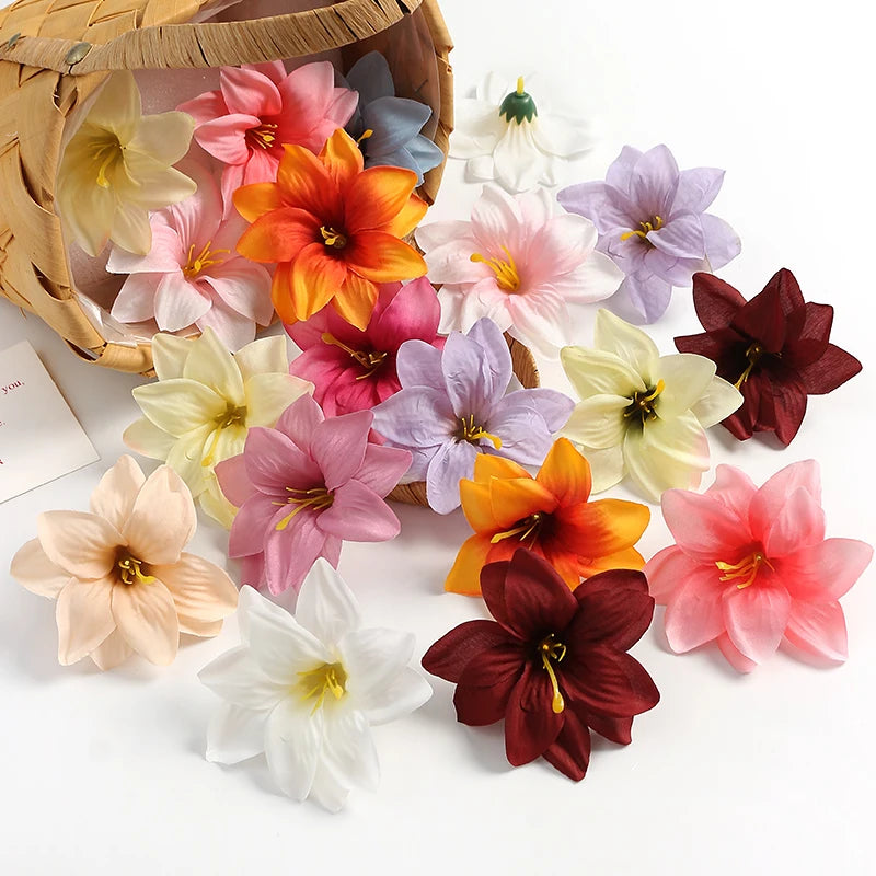 Artificial Silk Flower Heads Bulk (5/10PCS) – Artificial Carnation/Lily Flowers