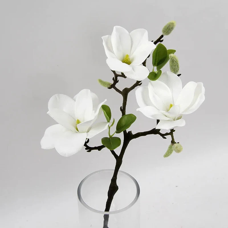 Artificial Magnolia Branch Bulk – 3-Head Real Touch Faux Flowers
