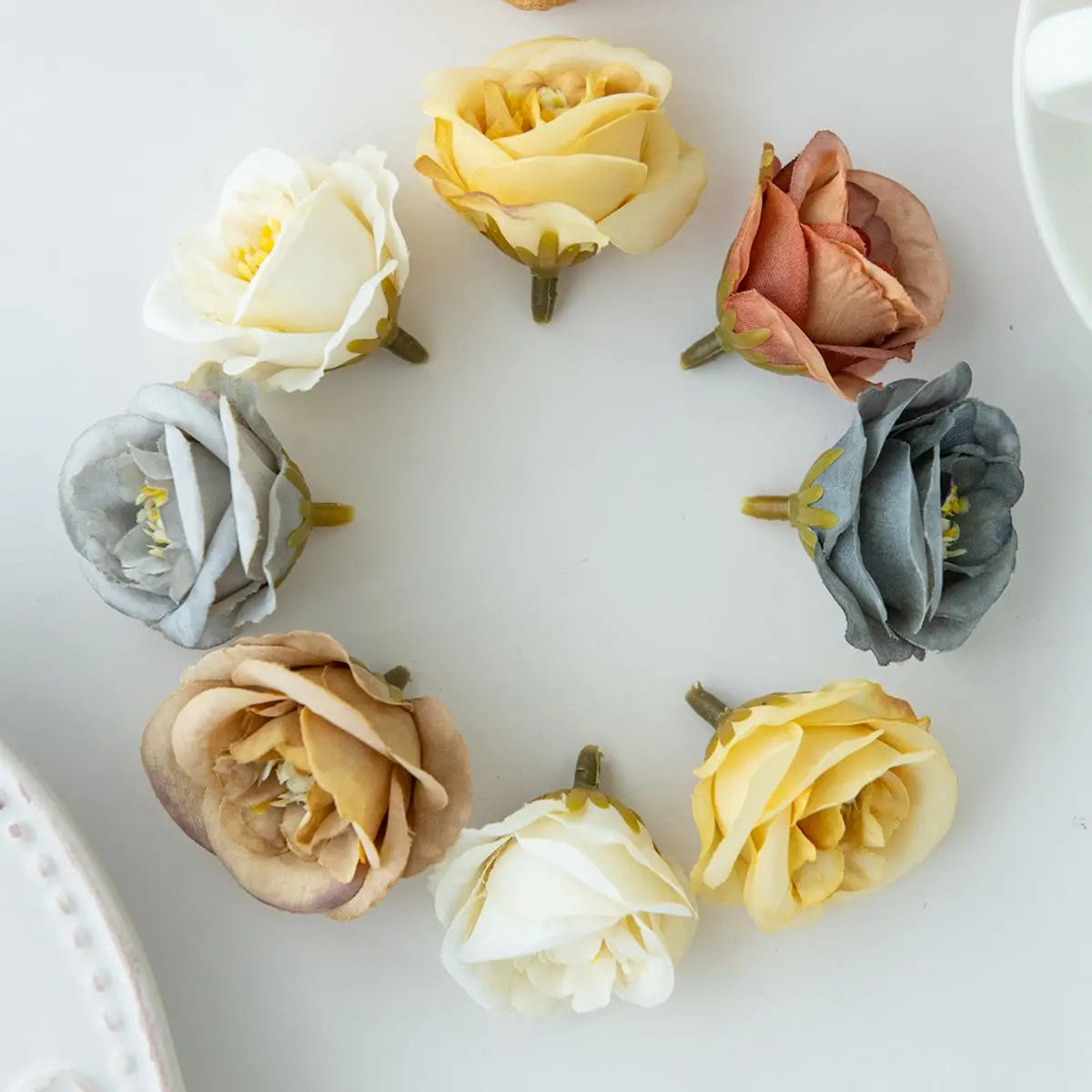 Artificial Rose Flower Heads (5/10pcs) – Silk