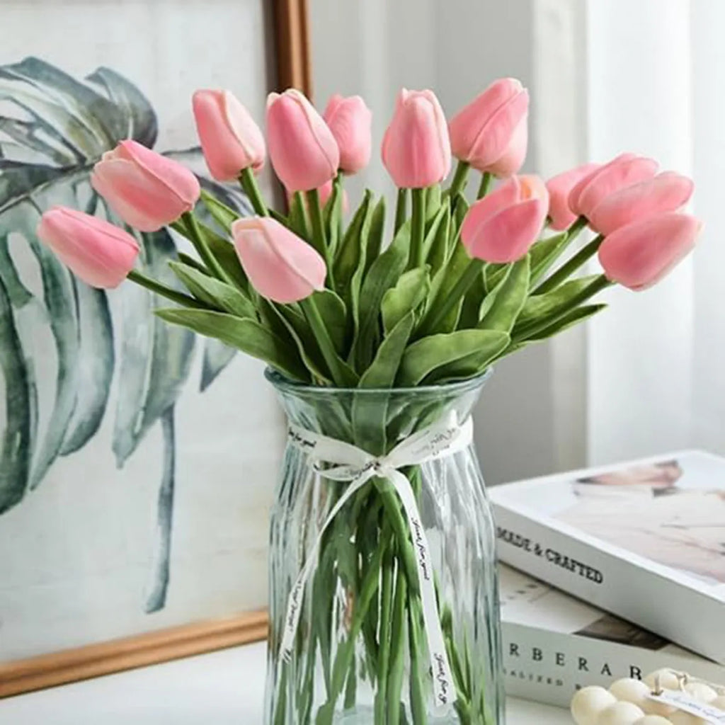 Real Touch Artificial Tulip Flowers Bulk (10/30pcs) – Premium Latex Faux Tulips