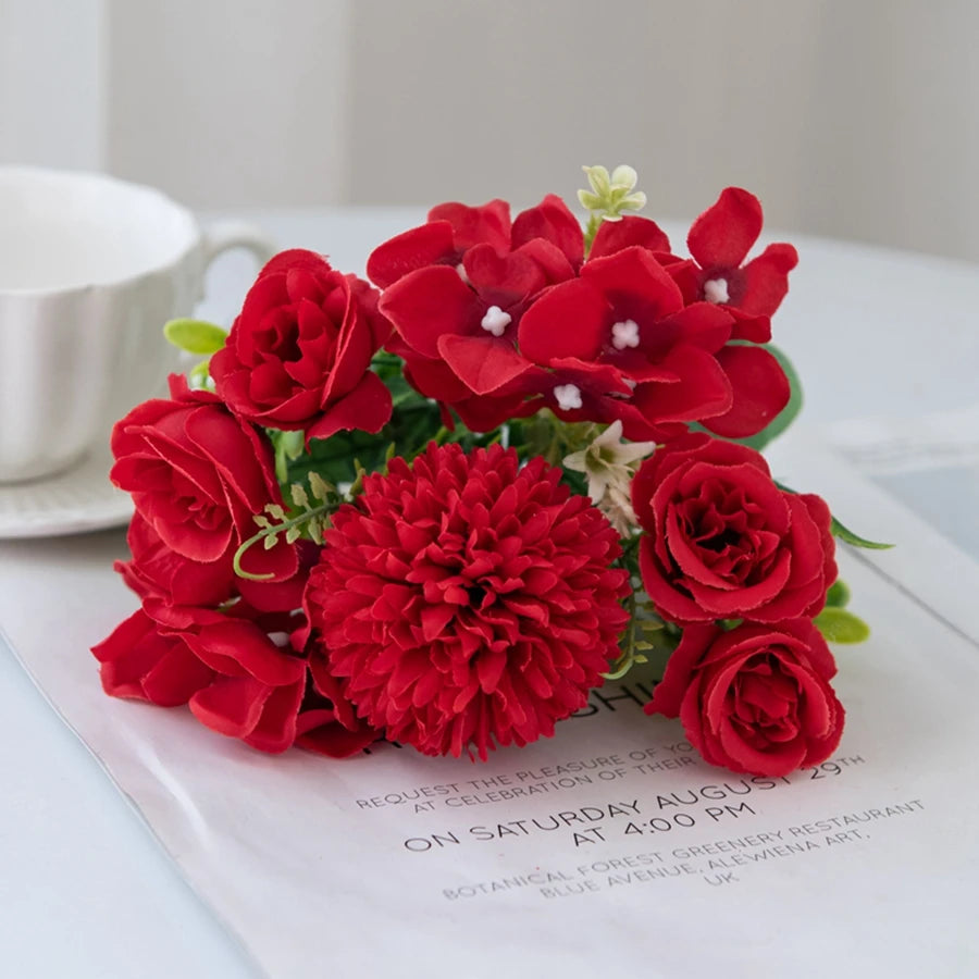 Artificial Rose & Chrysanthemum Bouquet