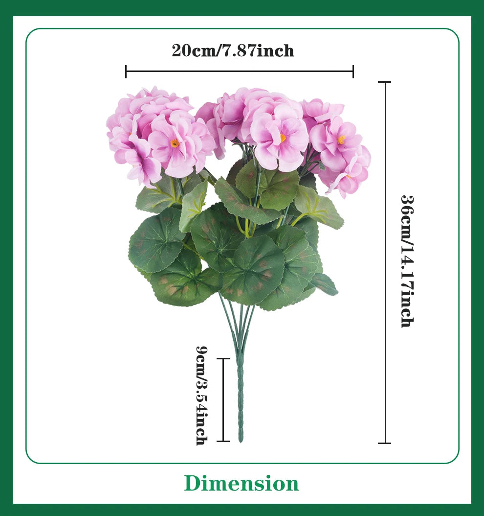 Artificial Begonia Silk Bouquet Bulk – 4/6Pcs