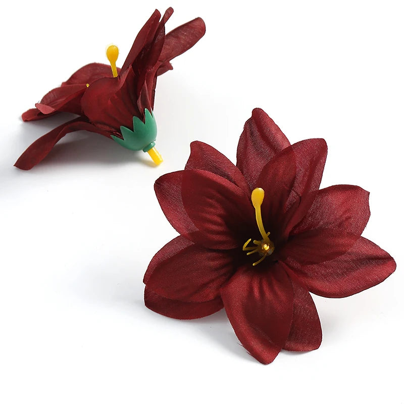 Artificial Silk Flower Heads Bulk (5/10PCS) – Artificial Carnation/Lily Flowers