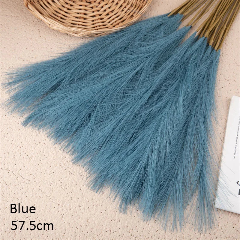 10PCS Artificial Pampas Grass Bouquet Bulk – Silk Reed Grass Stems for Boho Wedding
