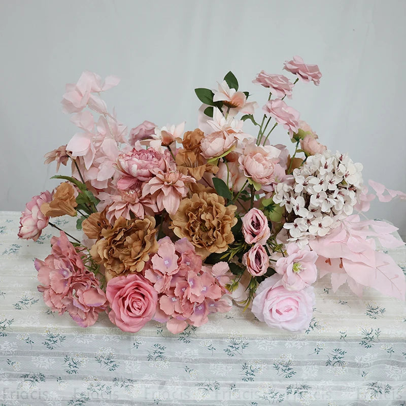 Artificial Rose & Delphinium Arch Arrangement Bulk – Silk Floral Backdrop Row
