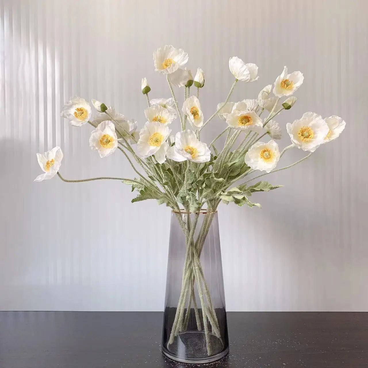 Artificial Poppy Flower Bouquet – 4 Head Silk Faux Poppy Flowers for Home Decor, Wedding Centerpieces, Garden Party Decorations, DIY Floral Arrangements
