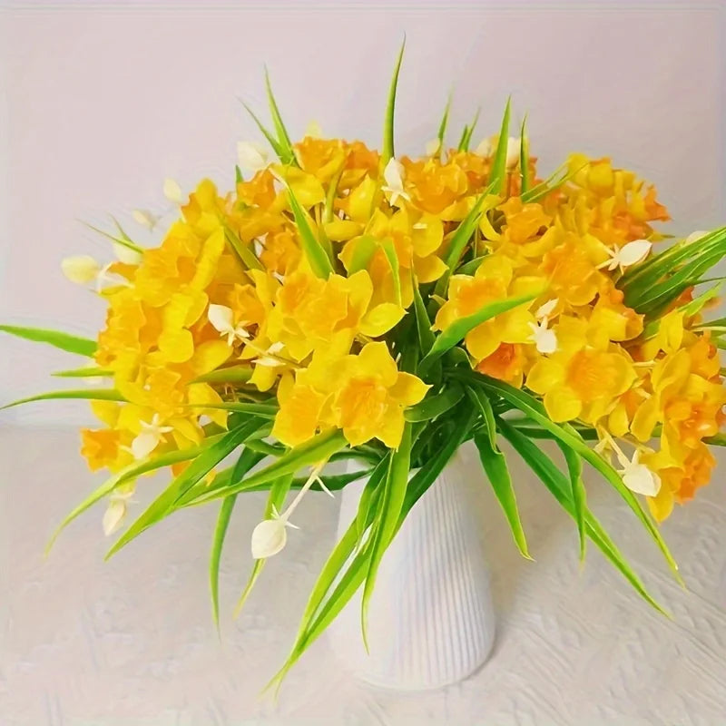 Artificial Daffodil Flowers UV Resistant – Realistic Faux Daffodil Plants Bulk