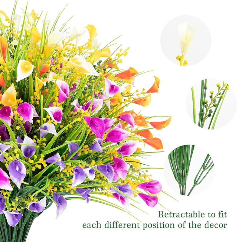 35cm Artificial Calla Lily Bouquet – Realistic Faux Calla Lily Flowers for Home Decor, Wedding Centerpieces, Indoor Floral Arrangements, Garden Decorations