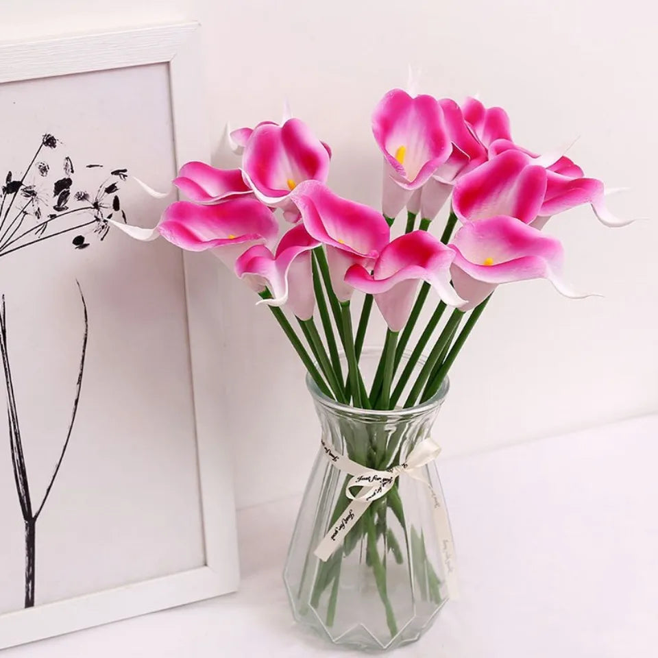Bulk Real Touch Artificial Calla Lily Flowers (1/5/10/20 PCS) – Premium Latex Look Faux Calla Lily Bouquet