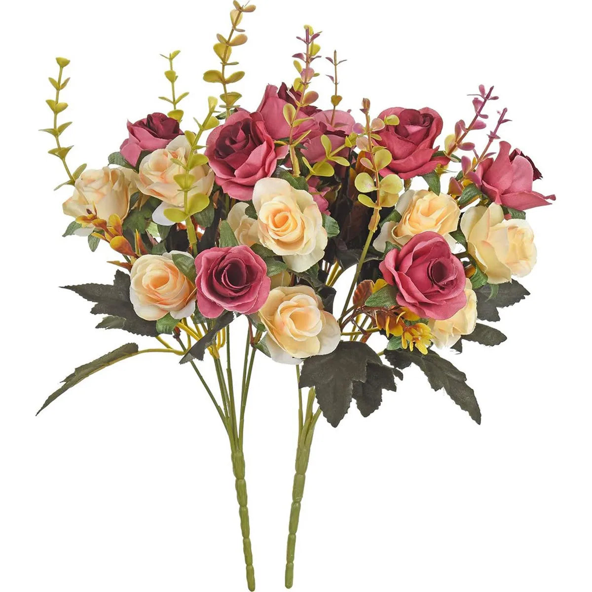 Artificial Silk Rose Bouquet – Realistic Faux Rose Flowers