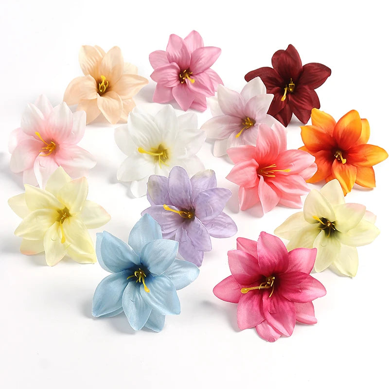 Artificial Silk Flower Heads Bulk (5/10PCS) – Artificial Carnation/Lily Flowers