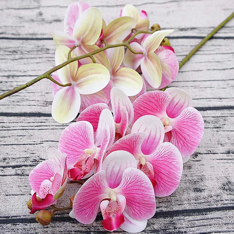 6 Head Silk Faux Butterfly Orchid Flowers