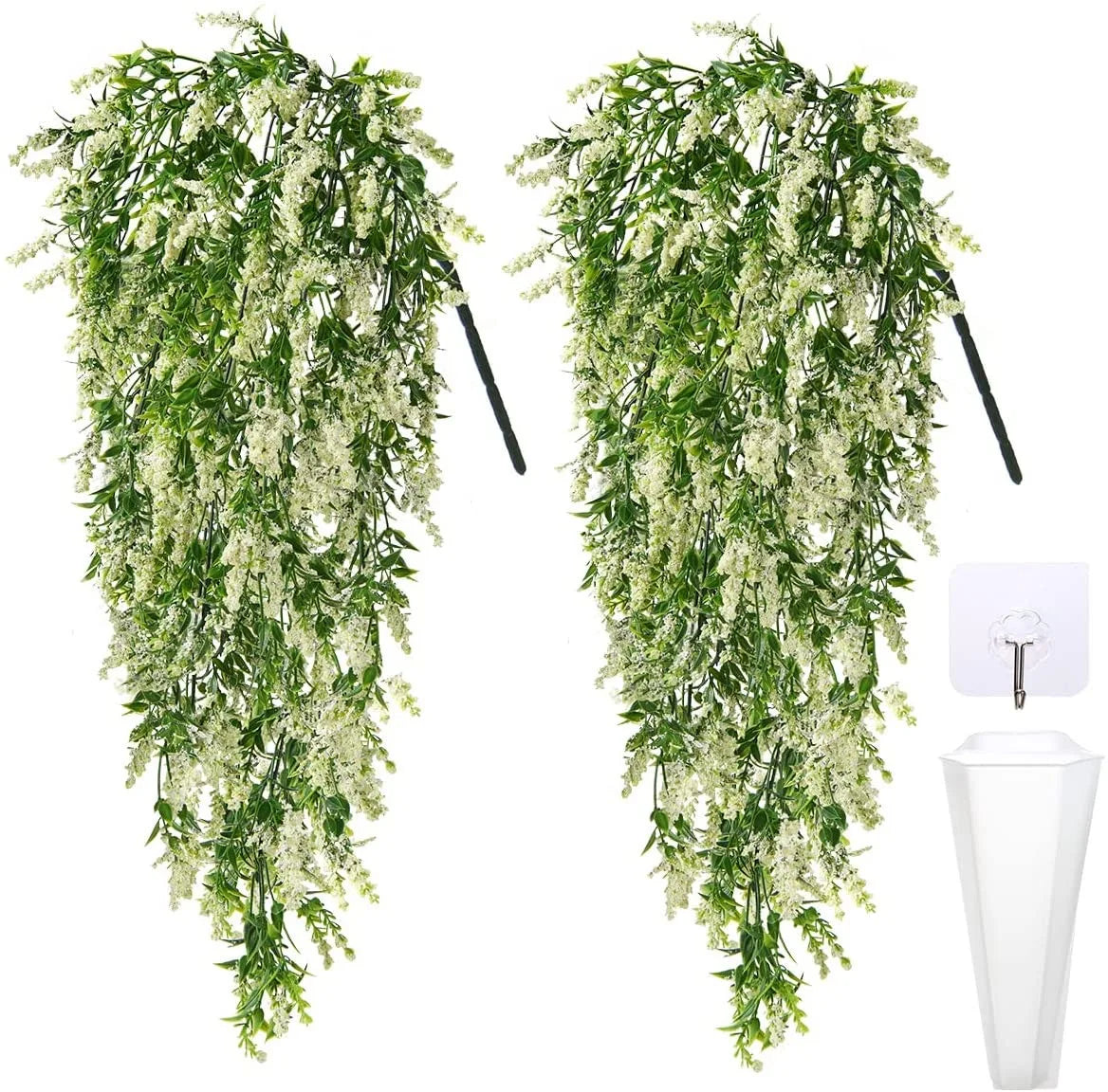 2PCS Artificial Baby’s Breath Ivy Vine – Hanging Faux Flowers Garland for Wedding Decor, Garden, Window, Home Wall & Outdoor Floral Decoration