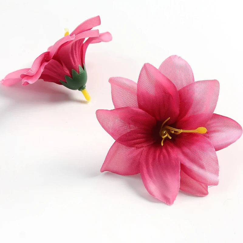 Artificial Silk Flower Heads Bulk (5/10PCS) – Artificial Carnation/Lily Flowers