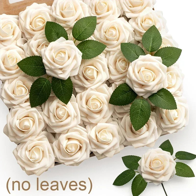 Artificial Red Foam Roses – Velvet DIY Wedding Flower Set