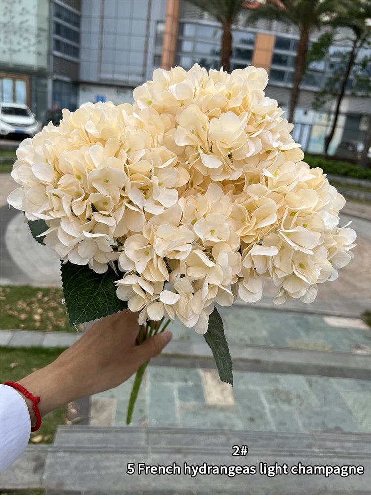 Artificial Hydrangea Bouquet – 5 Heads Silk Flowers
