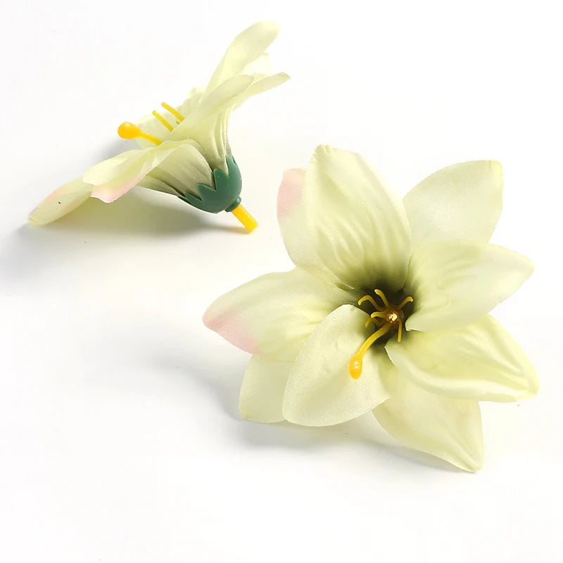 Artificial Silk Flower Heads Bulk (5/10PCS) – Artificial Carnation/Lily Flowers