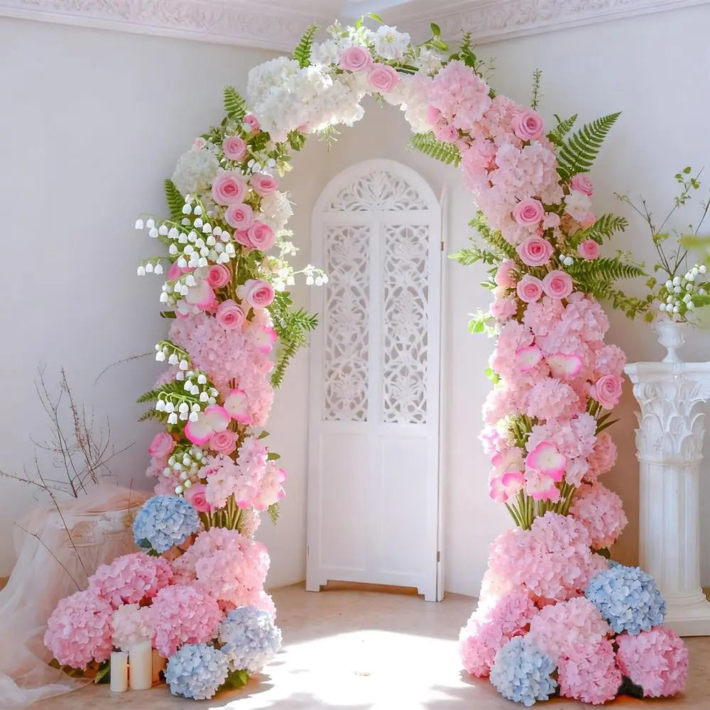 100PCS Pink Artificial Hydrangea Flowers with Stems – Bulk Faux Hydrangea for Wedding Centerpieces, Garden Decor, Home Floral Arrangements, DIY Event Decorations
