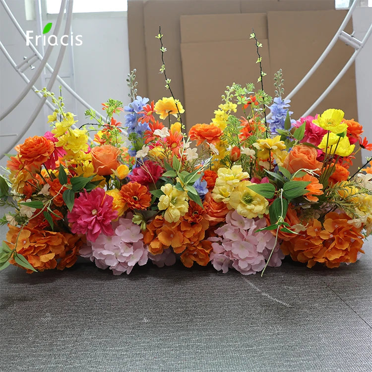 Artificial Rose & Delphinium Arch Arrangement Bulk – Silk Floral Backdrop Row