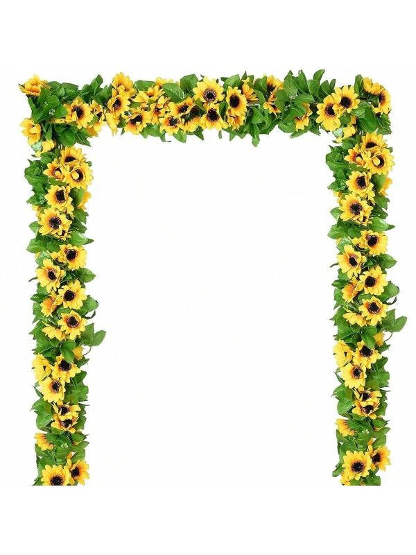 Artificial Sunflower Vine Garland – Hanging Wreath