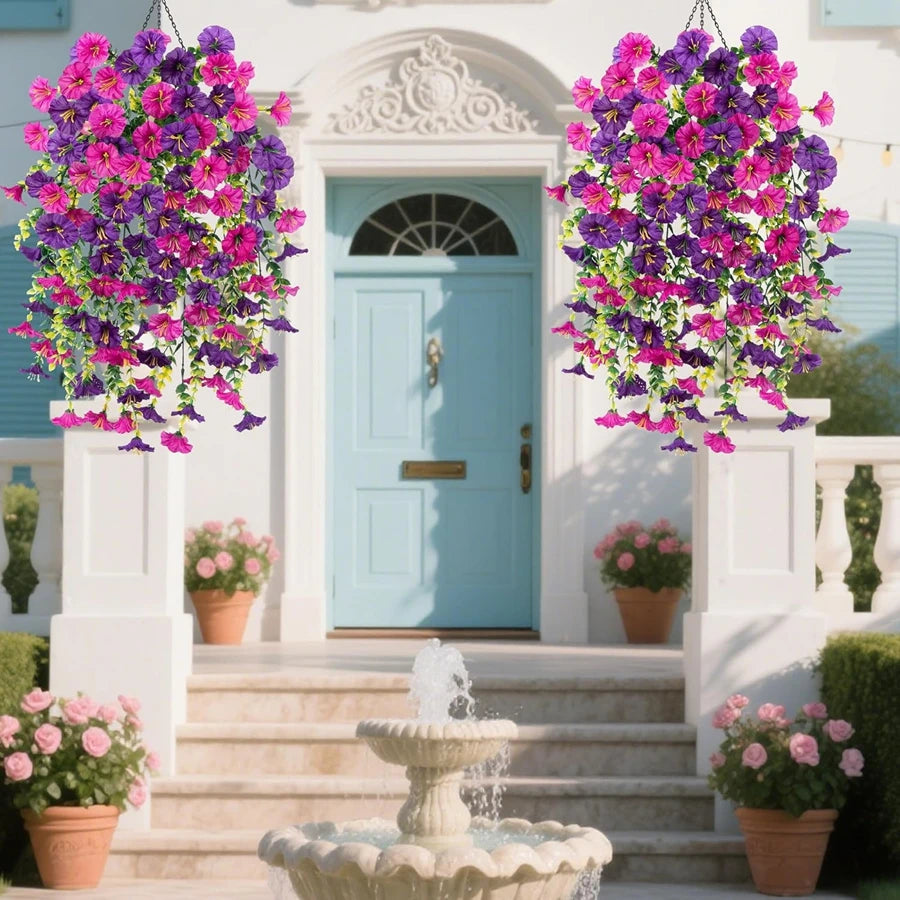 Artificial Morning Glory Flower Vine – Silk Hanging Floral Garland