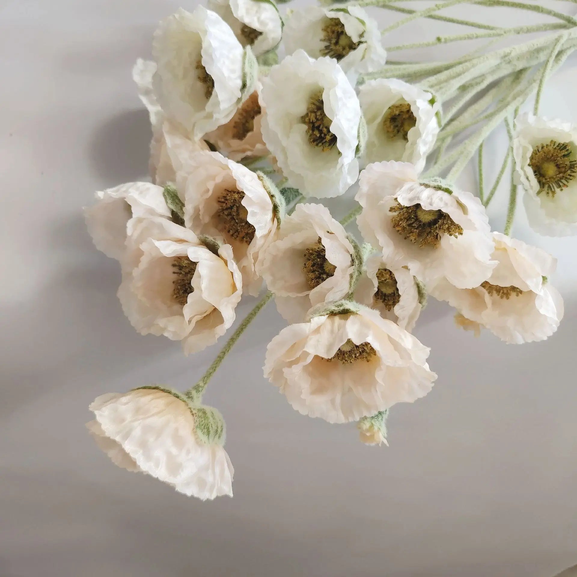 Artificial Poppy Stems – 65cm Long Faux Flowers for Wedding, DIY Decor