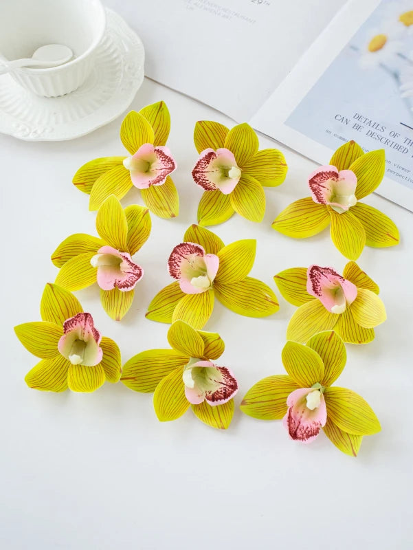 Artificial Orchid Flower Heads (50/100pcs) – Silk
