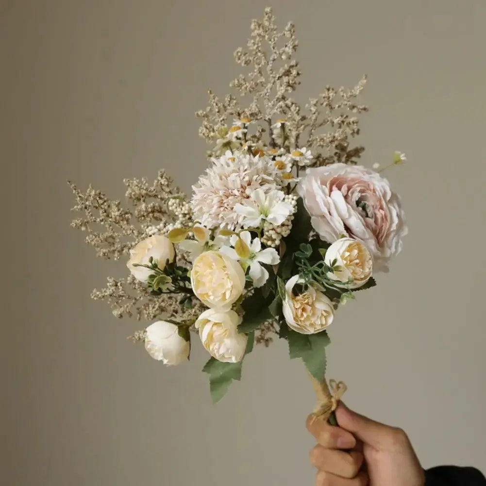Autumn Artificial Rose Bouquet – Realistic Faux Wedding Flowers