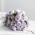 27-Head Artificial Peony & Rose Silk Bouquet Bulk – Rose Pink Arrangement