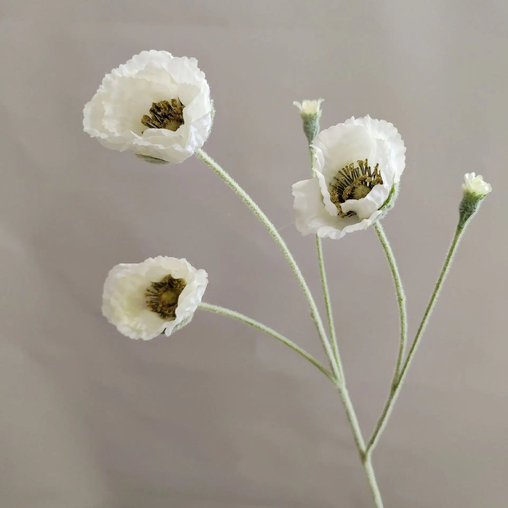 Artificial Poppy Stems – 65cm Long Faux Flowers for Wedding, DIY Decor