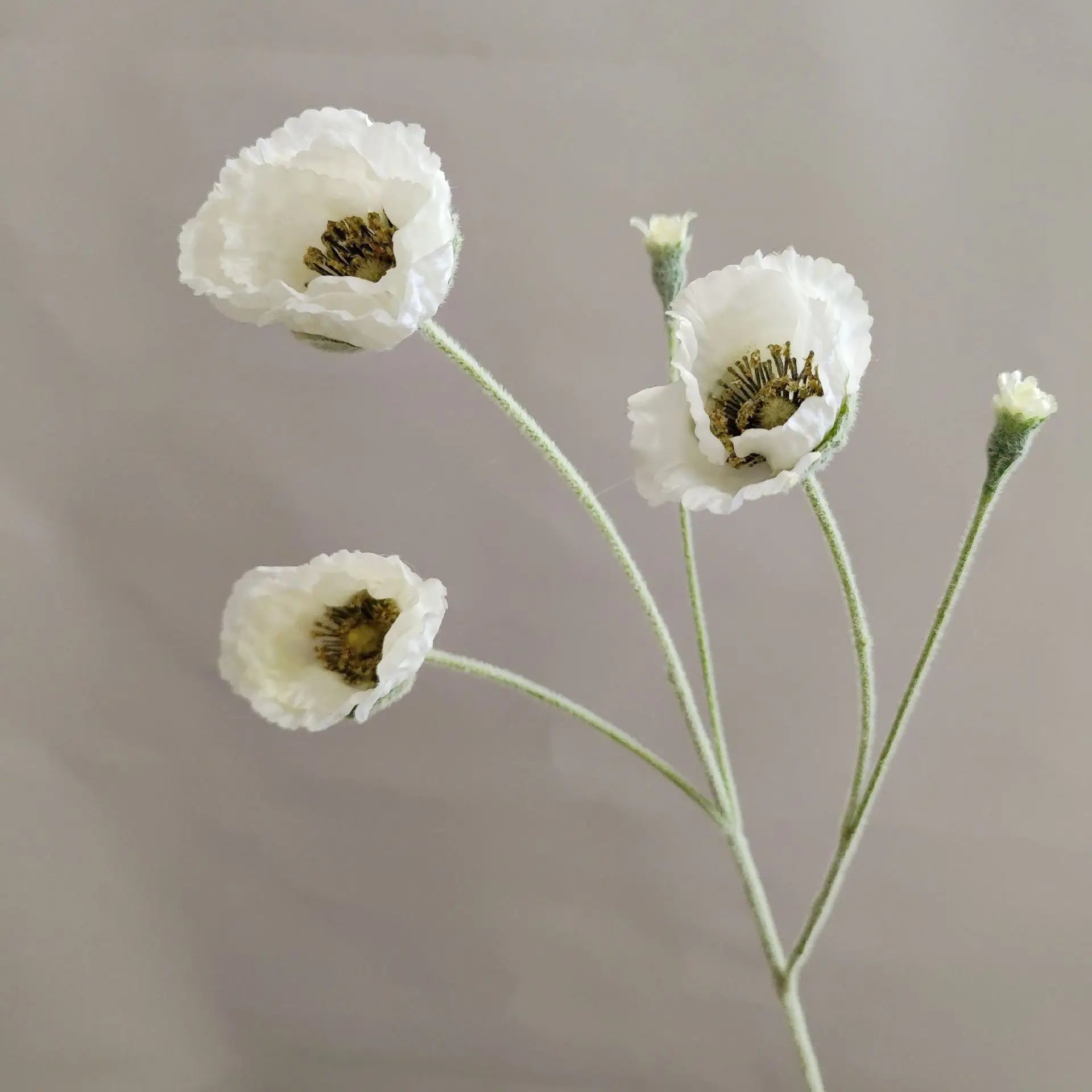 Artificial Poppy Stems – 65cm Long Faux Flowers for Wedding, DIY Decor