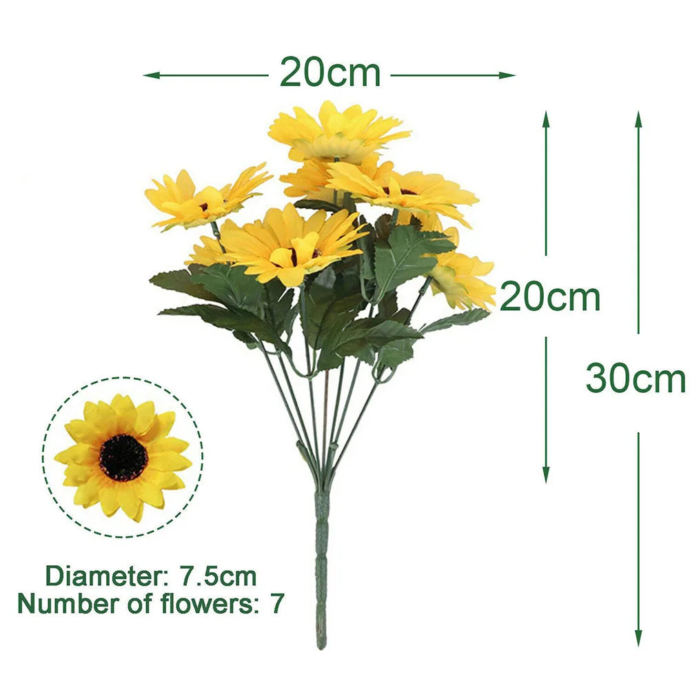 Artificial Sunflower Bouquet 7 Heads – Silk Sunflowers Fake Flower Arrangement