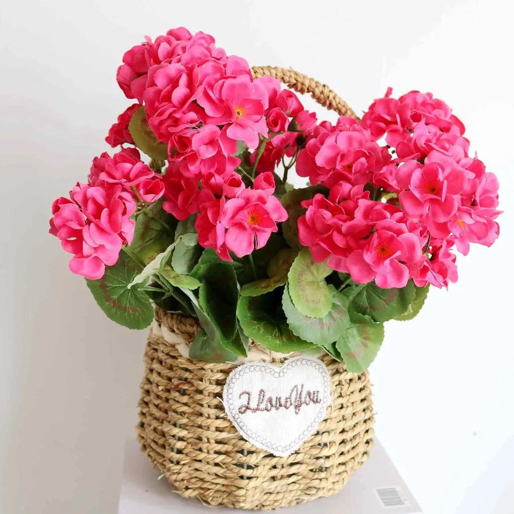 Artificial Geranium Begonia Bulk- Outdoor 4pcs