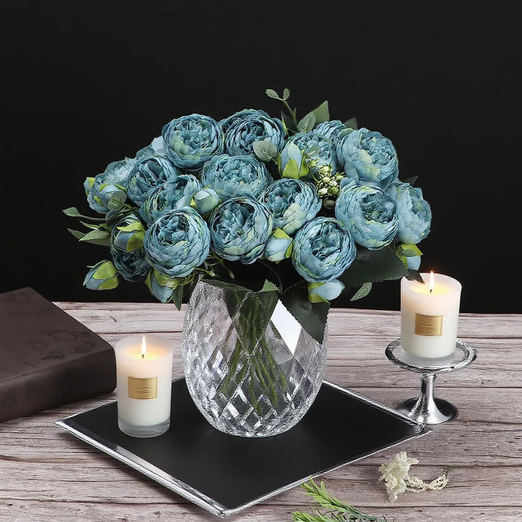 Artificial Rose & Peony Bouquet – Silk Wedding Bridal Flowers, Faux Roses & Peonies