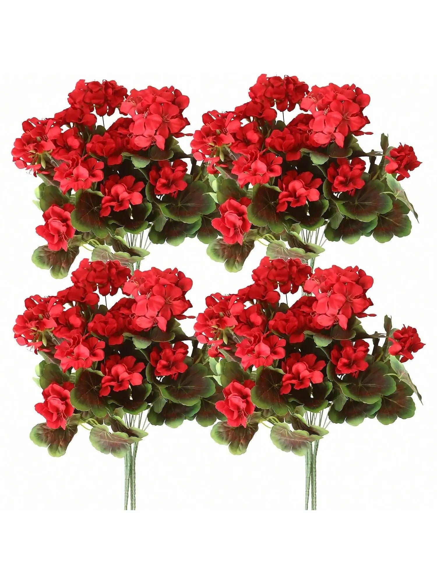 Artificial Hanging Flowers with Green Foliage – Faux Flower Branches for Indoor Outdoor Garden Decor, Porch, Patio, Window Boxes & Hanging Planters (1/2/4PCS Sets)
