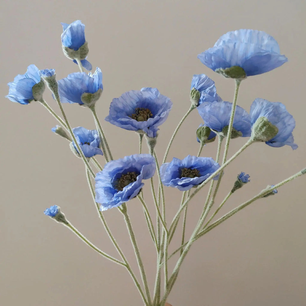 Artificial Poppy Stems – 65cm Long Faux Flowers for Wedding, DIY Decor