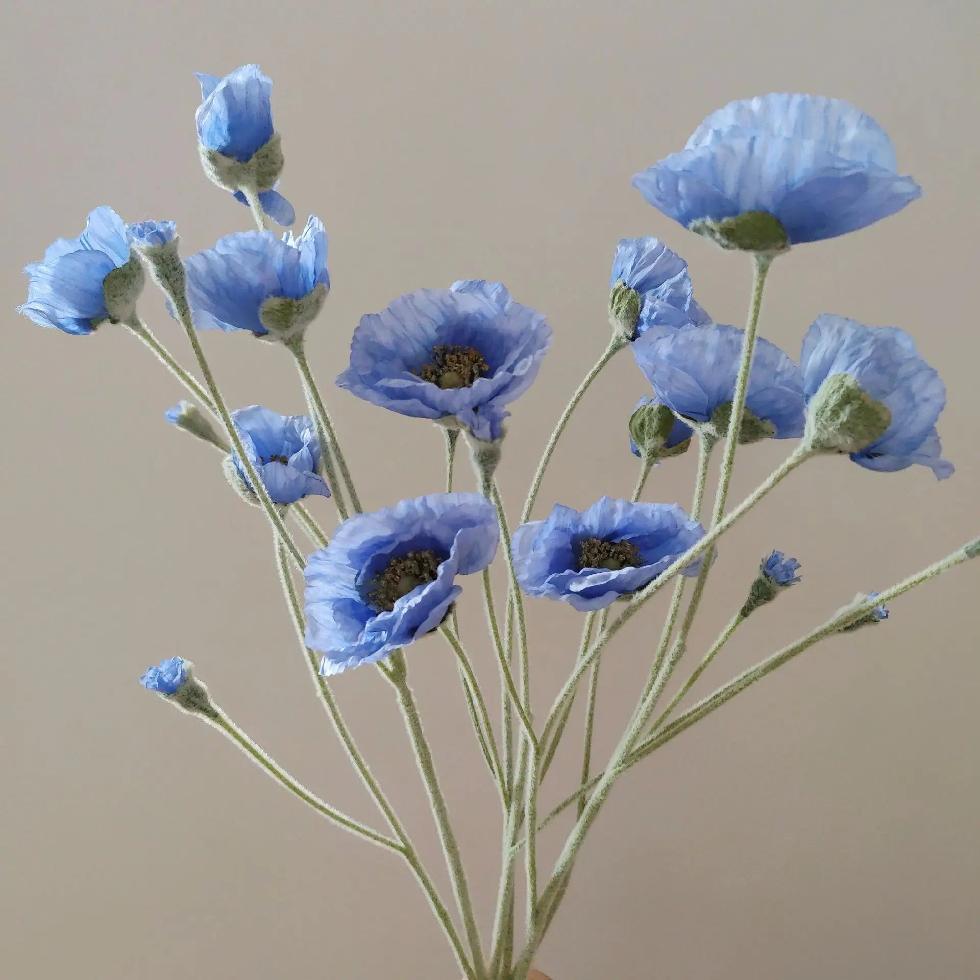 Artificial Poppy Stems – 65cm Long Faux Flowers for Wedding, DIY Decor