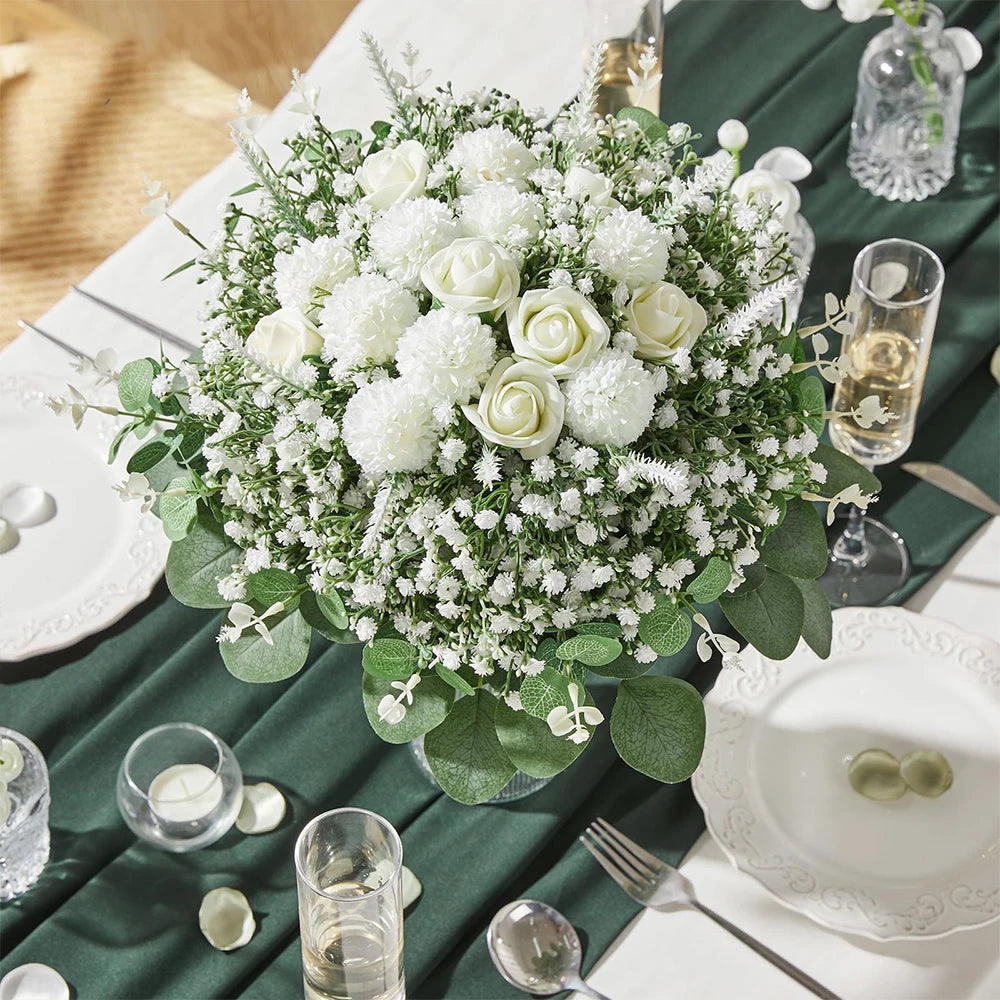 60PCS Artificial Eucalyptus & Silver Dollar Stems Bulk – Artificial Greenery Bouquet