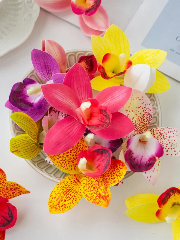 Artificial Orchid Flower Heads (50/100pcs) – Silk
