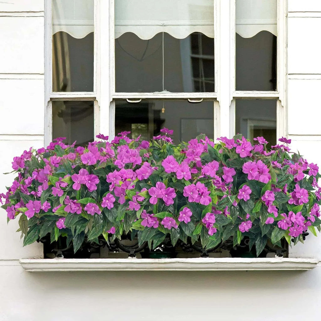 1/2/6PCS Artificial Balsam Flowers – UV Resistant Realistic Silk Faux Flower Stems for Indoor Outdoor Decor, Wedding, Home, Hotel Arrangement